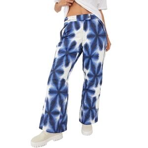 NEW Free People Bunny Slope Printed Ski Pants Blue Print XS